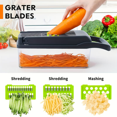 16-in-1 Vegetable Chopper, Professional Onion Chopper, Multifunctional Food Chopper, Kitchen Vegetable Slicer and Dicer - Maximus Echo