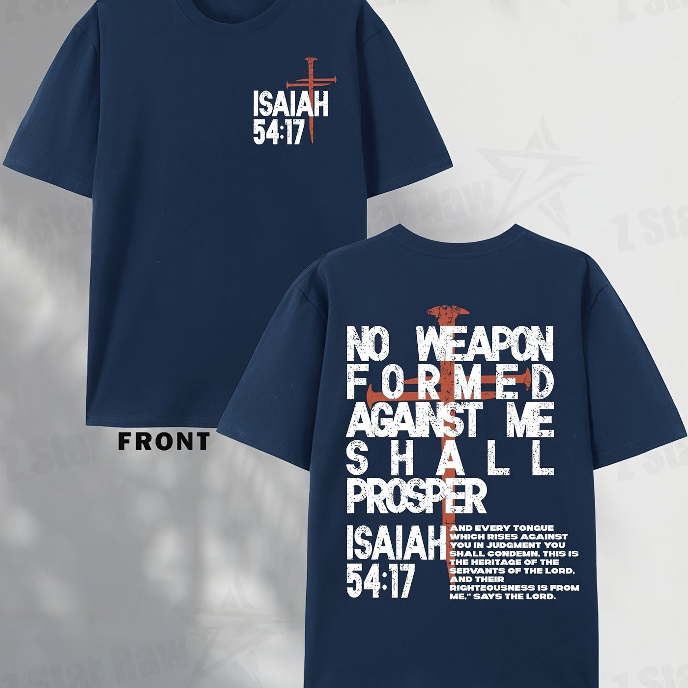 Isaiah 54:17, No Weapon Will Be Beneficial To Me. Faith, Men'S Cotton T-shirt, Unisex - Maximus Echo