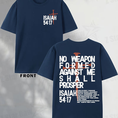 Isaiah 54:17, No Weapon Will Be Beneficial To Me. Faith, Men'S Cotton T-shirt, Unisex - Maximus Echo