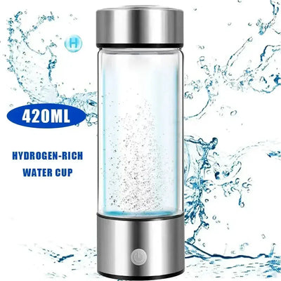 Hydrogen-Rich Water Cup Electric Hydrogen Rich Water Generator Bottle Titanium Quality Filter Portable Antioxidant Lonizer 420ml Maximus Echo