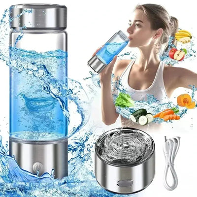Hydrogen-Rich Water Cup Electric Hydrogen Rich Water Generator Bottle Titanium Quality Filter Portable Antioxidant Lonizer 420ml Maximus Echo