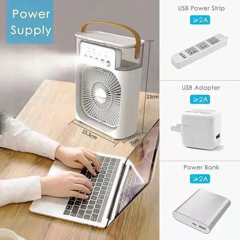 New Fan AIr Conditioner 3 In 1 Air Cooler LED Night Light Portable Humidifier - Maximus Echo