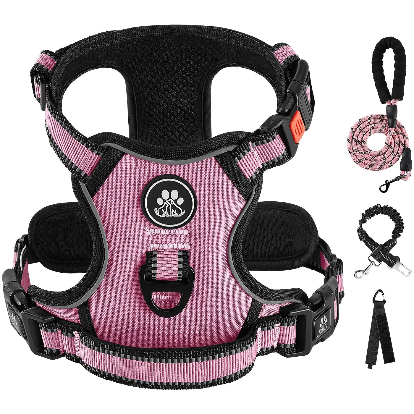 Reflective Adjustable No Pull Dog Harness | Breathable Dog Collar With Handle, No Choke Pet Vest For Small And Large Dogs - Maximus Echo