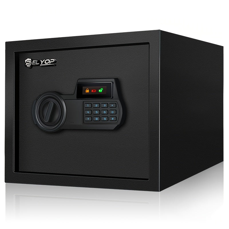 Safe Box, Security Safe Box, Safety Box With Fireproof Document Bag, Backlit Keypad, Display Screen, LED Light, Mute Function, Key Lock, Fireproof Safe For Home Documents Hotel Office, Size 7.87"H X 12.20"W X 7.87"D - Maximus Echo
