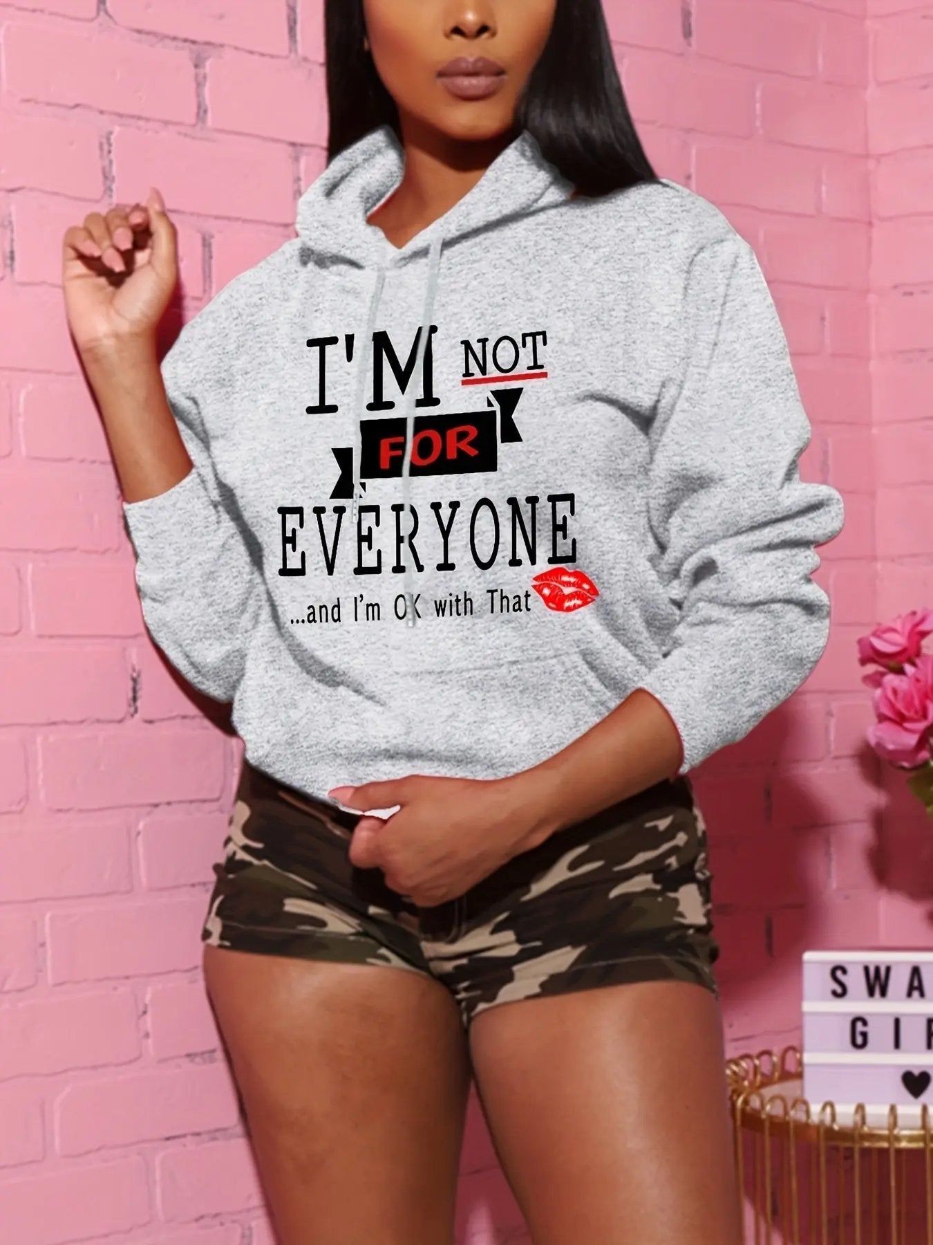 Women's Casual Beige Hoodie with Bold "I'M NOT for EVERYONE"