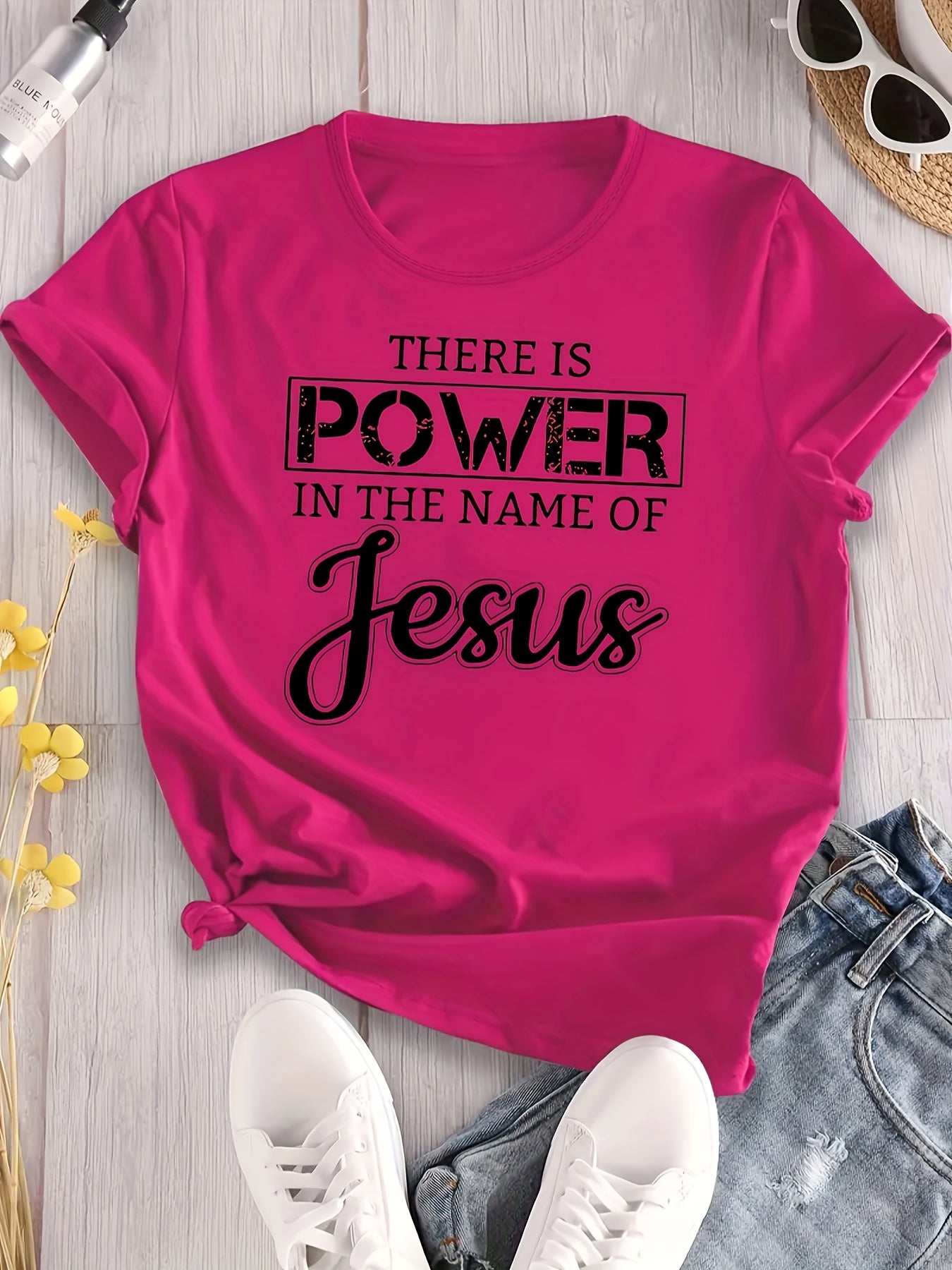 Women'S Inspirational Jesus Quote T-Shirt 0-8XL - Casual Round Neck, Short Sleeve - Maximus Echo