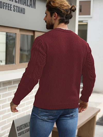 Crewneck Long Sleeve, Machine Washable H-Fit Ribbed Trim for Autumn Winter, Medium Elasticity Fabric Maximus Echo