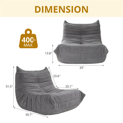 Bean Bag Beanbag Chair for Adults Fireside Floor Togo Sofa with High Density Comfortable Memory Foam for Living Room, Bedroom - Maximus Echo