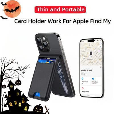 For Mag-safe Wallet, Works With Apple Find My, Strongest Magnetic Wallet For iPhone 17/16/15/14/13/12 Series, For IPhone Wallet With Adjustable Stand, Wallet Tracker, 6 Cards Holder, PU Leather, Halloween Gift, Christmas Gift Maximus Echo