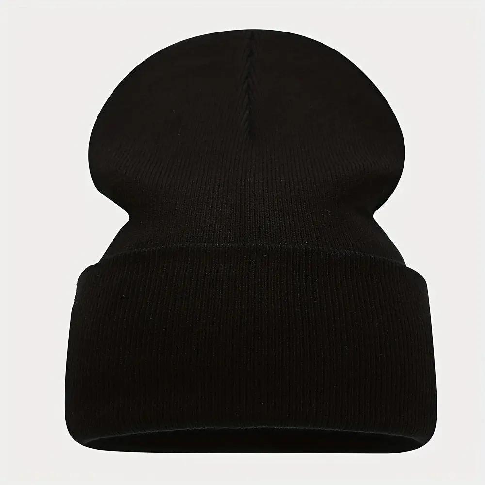 Unisex White & Blue/ Grey Knit Beanie Hats with Cross- Winter