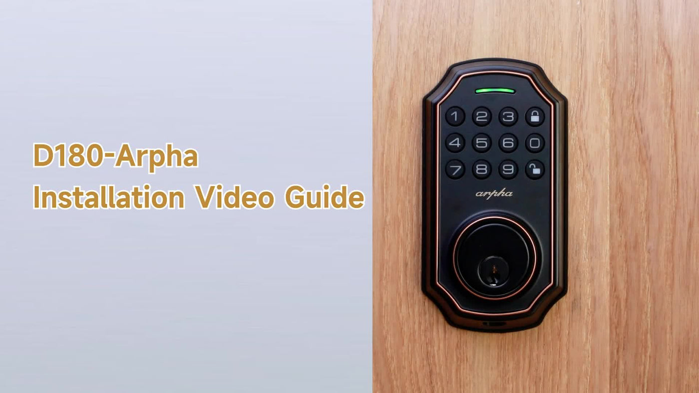 Arpha Smart Keyless Entry Door Lock - 100 Code Anti-Peek Combination, Auto Lock/Unlock, Easy Installation, Black & Orange, Low Battery Alarm, for Secure Home Access - Maximus Echo