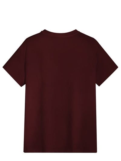 Men's "Blessed" Golden Letter Print Maroon Casual Short Sleeve T-Shirt - Summer Outdoor Gym Training Tee Maximus Echo
