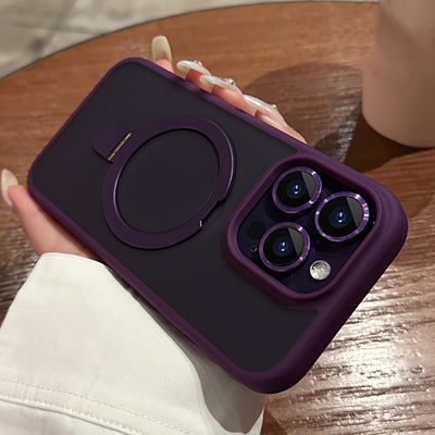 For iPhone 11/12/13/14/15/16 Pro Max Plus, Luxury Magnetic Holder Armor Shockproof Wireless Charging Phone Case - Maximus Echo