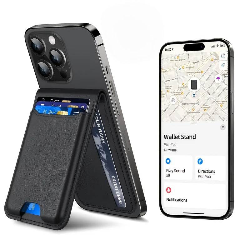 For Mag-safe Wallet, Works With Apple Find My, Strongest Magnetic Wallet For iPhone 17/16/15/14/13/12 Series, For IPhone Wallet With Adjustable Stand, Wallet Tracker, 6 Cards Holder, PU Leather, Halloween Gift, Christmas Gift Maximus Echo
