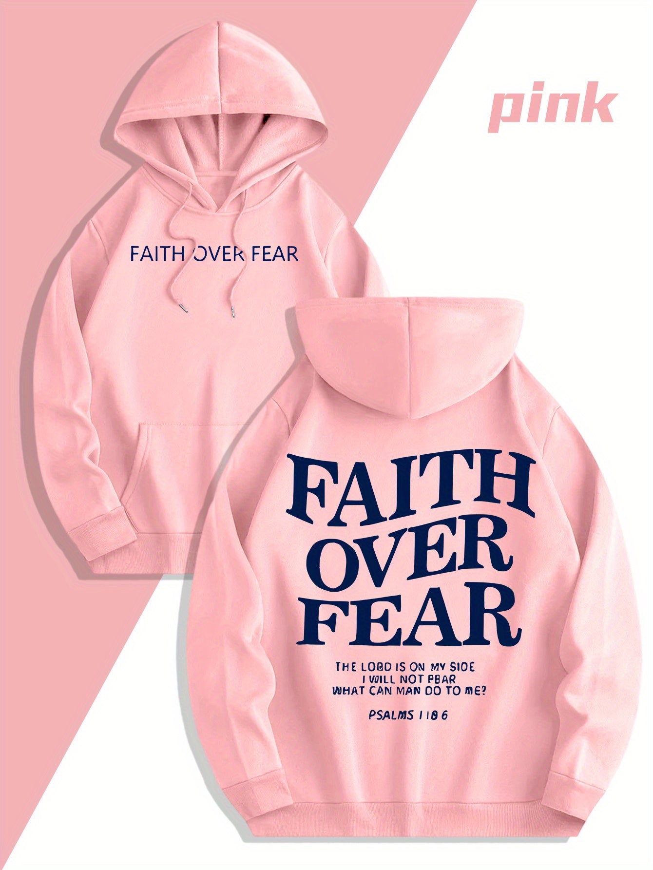 Men'S Sweatshirt - "Faith Over Fear" Inspirational, Relaxed Fit Hoodie - Maximus Echo