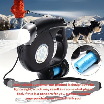 Pet Retractable Leash with a Trash Bin, Dog Leash, Pet Leash, Includes Free Trash Bags. - Maximus Echo