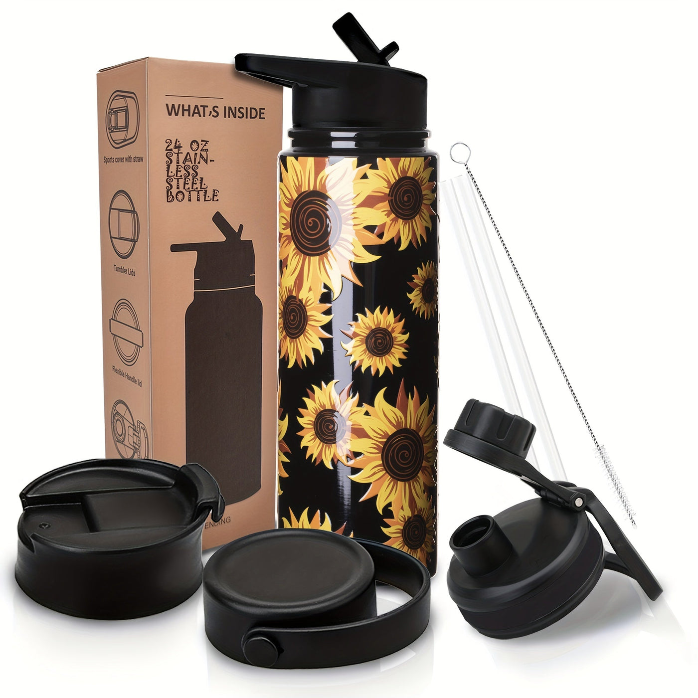 Gome American Flag & Eagle 40 oz Tumbler with Handle - Stainless Steel Cup with Straw Maximus Echo