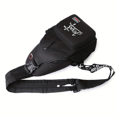 1pc Jesus Printed Crossbody Bag - Large Capacity, Adjustable Strap, Lightweight & Foldable, Black or, Perfect for Outdoor Travel, Work, and Casual Use, Work Accessory | Foldable Design | Durable Polyester - Maximus Echo