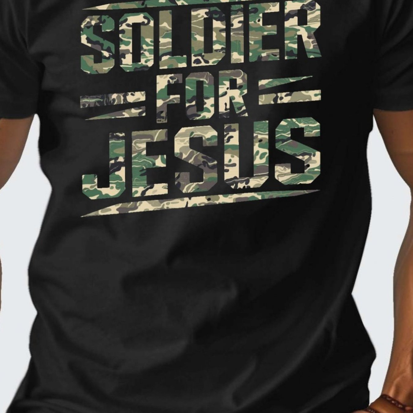 Soldier for Jesus Men's Cotton T-Shirt - Comfortable, All-Season Casual Wear, Military T Shirts - Maximus Echo