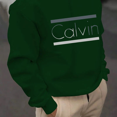 Brown Casual Pullover with "Calvin" Print, Comfortable H-Fit for Outdoor Maximus Echo