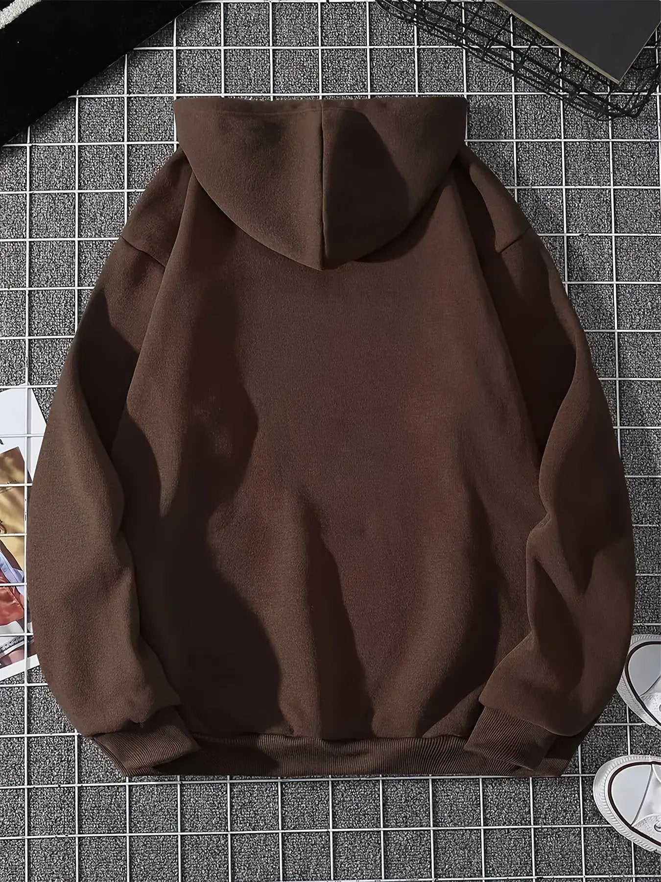 Women's Coffee Brown Hooded Sweatshirt with Pocket - Comfortable Autumn/Winter Maximus Echo