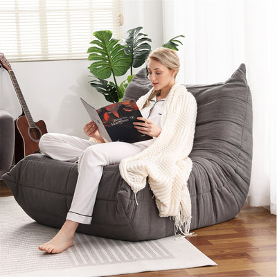 Bean Bag Beanbag Chair for Adults Fireside Floor Togo Sofa with High Density Comfortable Memory Foam for Living Room, Bedroom - Maximus Echo