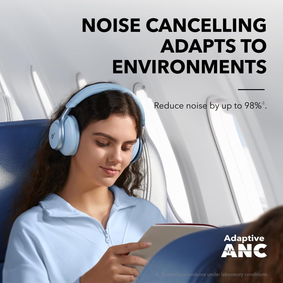 Soundcore by Anker, Active Noise Cancelling Headphones, Wireless Over Ear Headphones, 2X Stronger Voice Reduction, 40H ANC Playtime, Hi-Res Wireless Audio - Maximus Echo