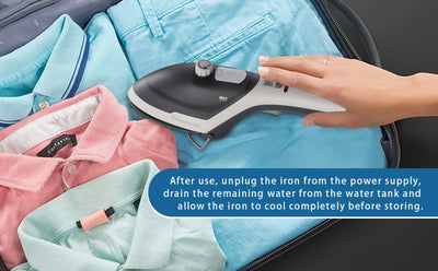 2-in-1 Handheld Garment Steamer , Fast Heat-Up, Detachable Water Tank, Travel-Size Fabric for Home & Travel - 800W, 110V, US Plug - Maximus Echo