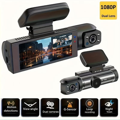 2K Dual Camera, Dash Cam For Cars, Front And Inside, Car Camera With IR Night Vision, Loop Recording, Wide Angle Car DVR Camera With 3.16 Inch IPS Screen, Car Dashboard Video Cam, With 32GB SD Card Optional. - Maximus Echo