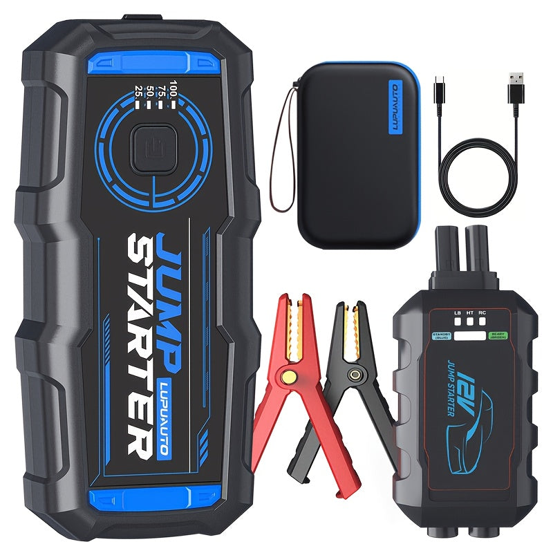 50000mAh Portable Wireless Car Air Compressor, Battery Jump Starter Portable Peak, Car Battery Charger Portable For 150PSI 12V(7.0LGas/5.0LDiesel) Start The Car Quickly - Maximus Echo