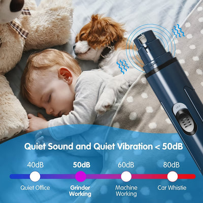 USB Rechargeable Pet Nail Grinder for Dogs & Cats - Gentle Paw Trimming Tool, Safe Electric Claw Grooming Kit, Ideal for Beginners - Maximus Echo