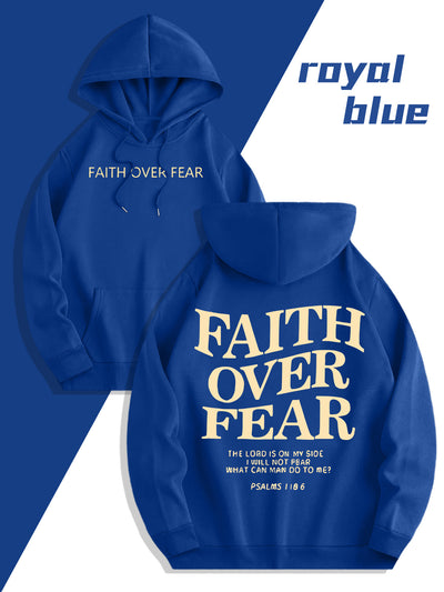 Men'S Sweatshirt - "Faith Over Fear" Inspirational, Relaxed Fit Hoodie - Maximus Echo