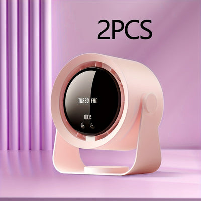 USB Charging Fan with Digital Display, 100-Speed Turbo Powerful Fan, Strong Wind Cooling for Summer Maximus Echo