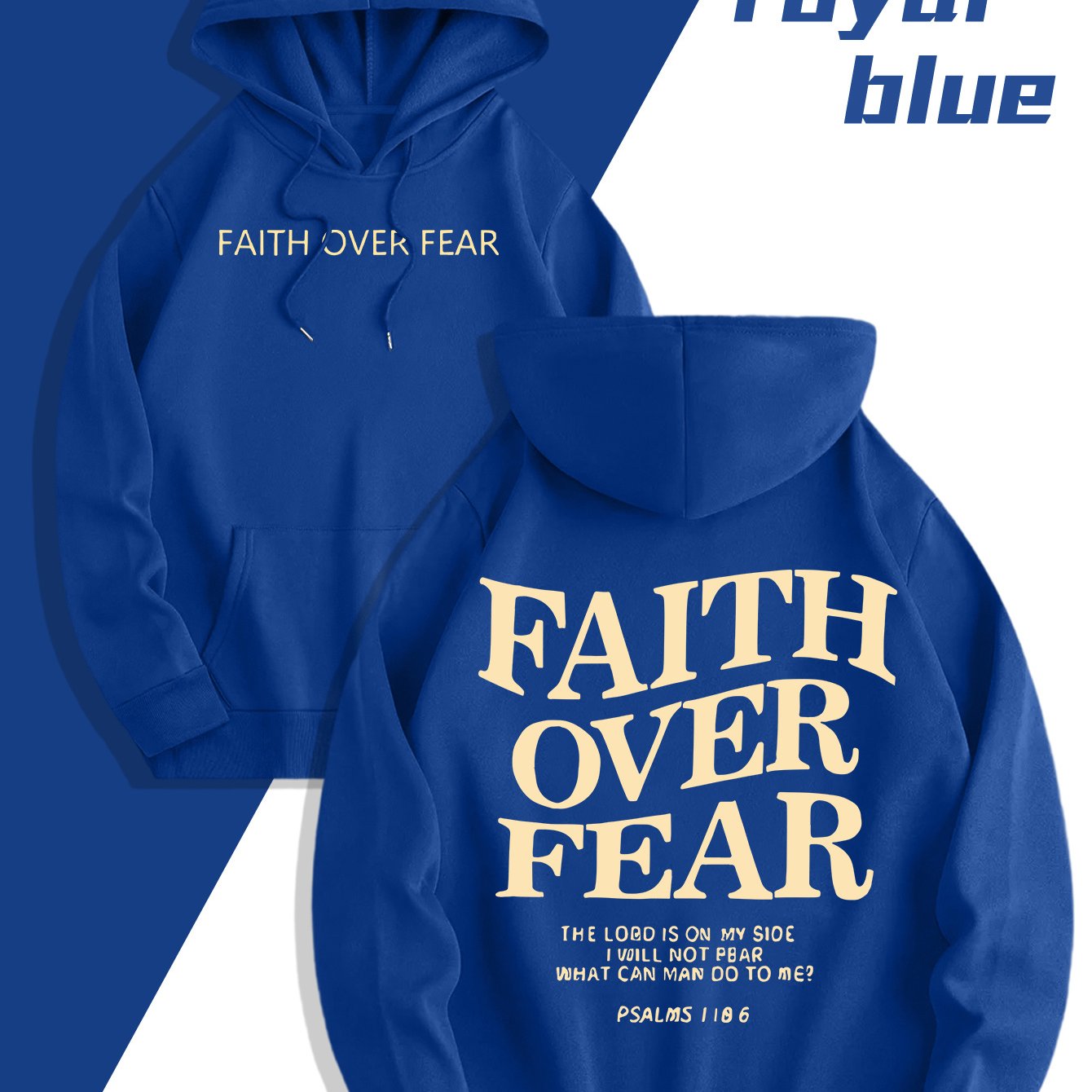 Men'S Sweatshirt - "Faith Over Fear" Inspirational, Relaxed Fit Hoodie - Maximus Echo