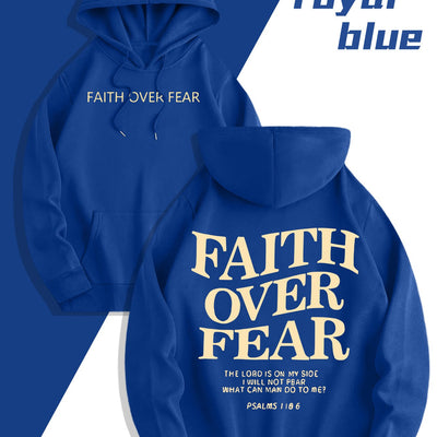 Men'S Sweatshirt - "Faith Over Fear" Inspirational, Relaxed Fit Hoodie - Maximus Echo