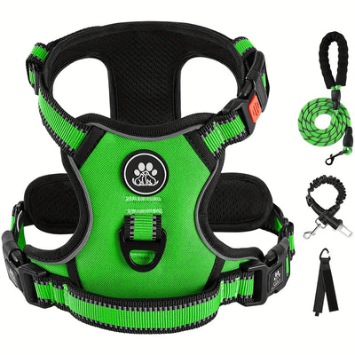 Reflective Adjustable No Pull Dog Harness | Breathable Dog Collar With Handle, No Choke Pet Vest For Small And Large Dogs - Maximus Echo