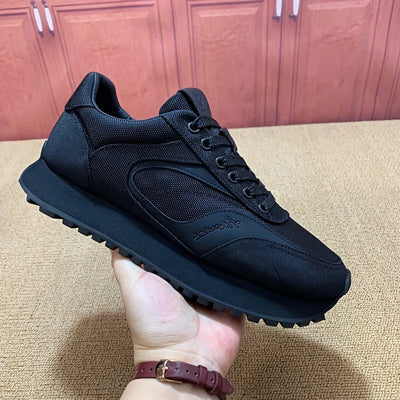 Men'S Black Lace-Up Sneakers, Versatile And Simple Athletic Shoes for Casual Wear. Maximus Echo