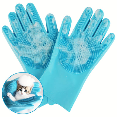 (1/2/3 Pairs)2-in-1 Pet Dog Bath Gloves, Pet Brush SiliconeBath Massage Brush, Dog RubbingBathsupplies - Maximus Echo