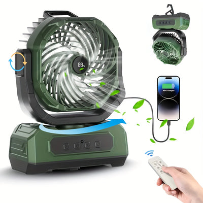 Portable Rechargeable Camping Fan, Camping Battery Powered Fan Remote Control - Maximus Echo