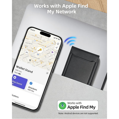 For Mag-safe Wallet, Works With Apple Find My, Strongest Magnetic Wallet For iPhone 17/16/15/14/13/12 Series, For IPhone Wallet With Adjustable Stand, Wallet Tracker, 6 Cards Holder, PU Leather, Halloween Gift, Christmas Gift Maximus Echo