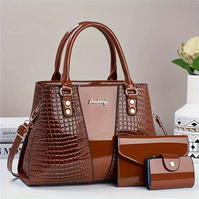 25-Year New Colorful Stone Pattern Random Design European Style Women's Handbag Set of Three - Maximus Echo