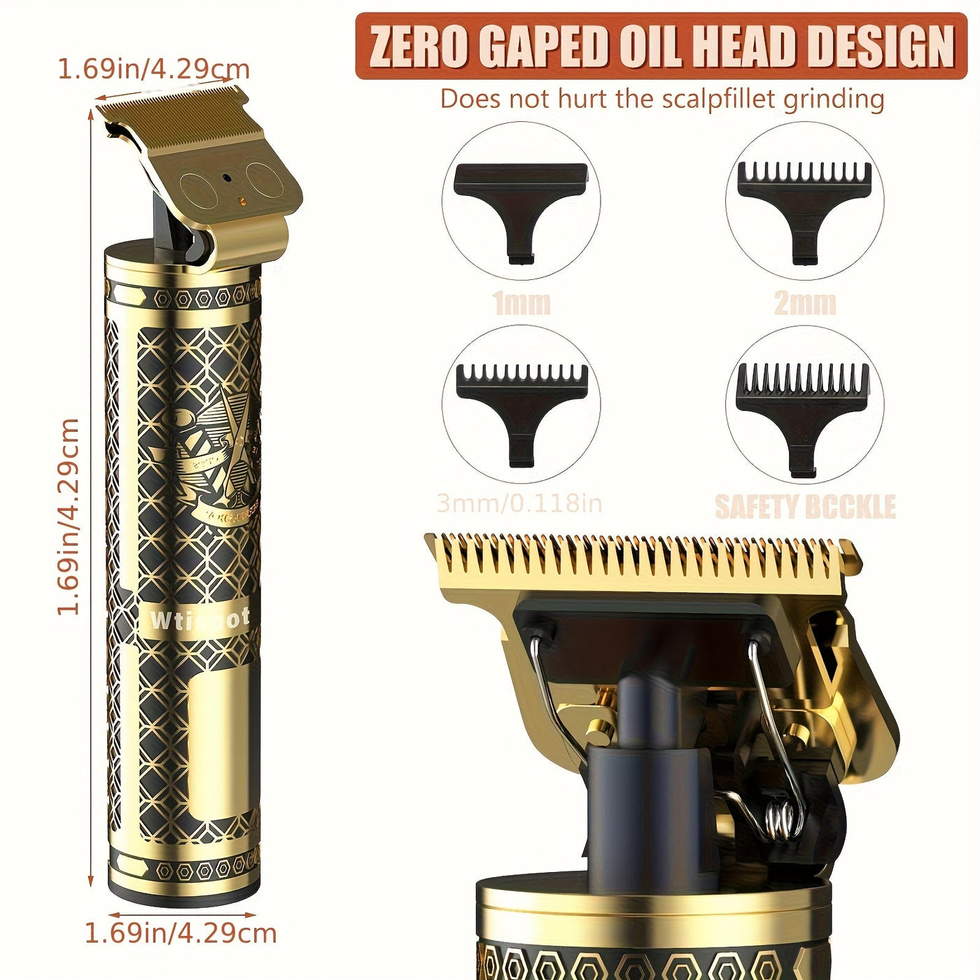 3pcs/se 1pc/sett Men's Professional Golden Hair Clipper & Trimmer Set - USB Rechargeable Hair Cutting Including Electric Shaver,3 Cleaning Brushes Maximus Echo