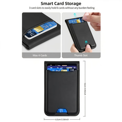 For Mag-safe Wallet, Works With Apple Find My, Strongest Magnetic Wallet For iPhone 17/16/15/14/13/12 Series, For IPhone Wallet With Adjustable Stand, Wallet Tracker, 6 Cards Holder, PU Leather, Halloween Gift, Christmas Gift Maximus Echo