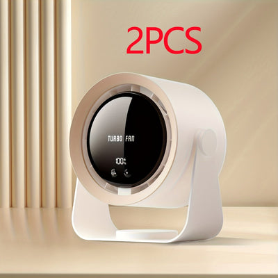 USB Charging Fan with Digital Display, 100-Speed Turbo Powerful Fan, Strong Wind Cooling for Summer Maximus Echo