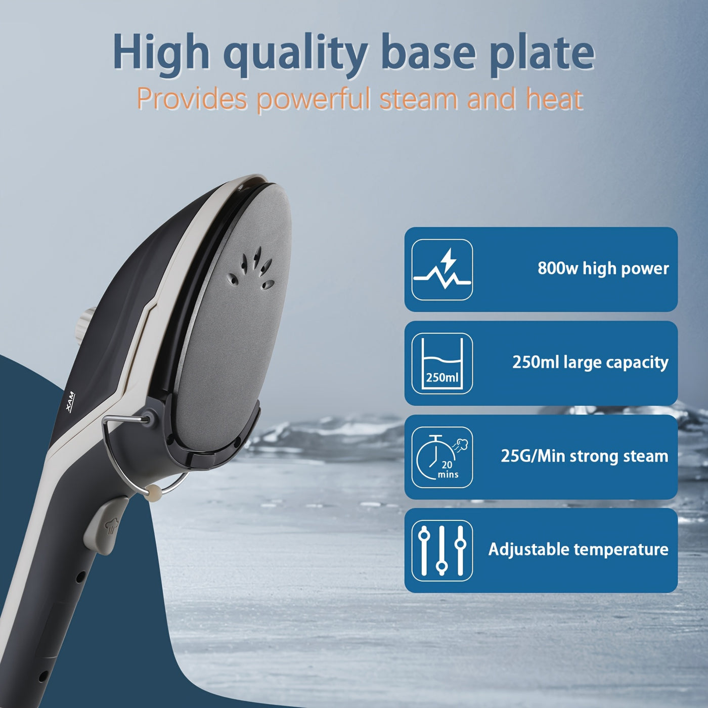2-in-1 Handheld Garment Steamer , Fast Heat-Up, Detachable Water Tank, Travel-Size Fabric for Home & Travel - 800W, 110V, US Plug - Maximus Echo