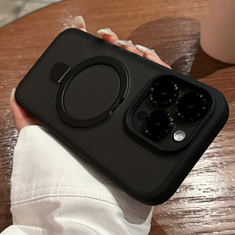 For iPhone 11/12/13/14/15/16 Pro Max Plus, Luxury Magnetic Holder Armor Shockproof Wireless Charging Phone Case - Maximus Echo