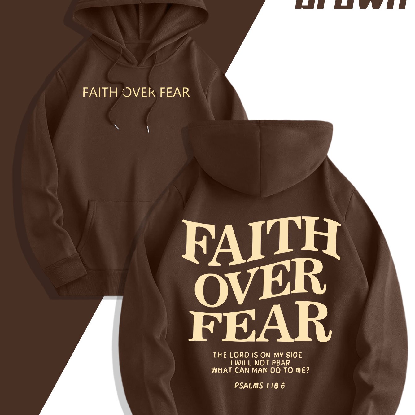 Men'S Sweatshirt - "Faith Over Fear" Inspirational, Relaxed Fit Hoodie - Maximus Echo