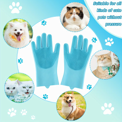(1/2/3 Pairs)2-in-1 Pet Dog Bath Gloves, Pet Brush SiliconeBath Massage Brush, Dog RubbingBathsupplies - Maximus Echo