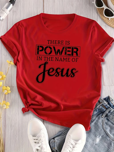 Women'S Inspirational Jesus Quote T-Shirt 0-8XL - Casual Round Neck, Short Sleeve - Maximus Echo