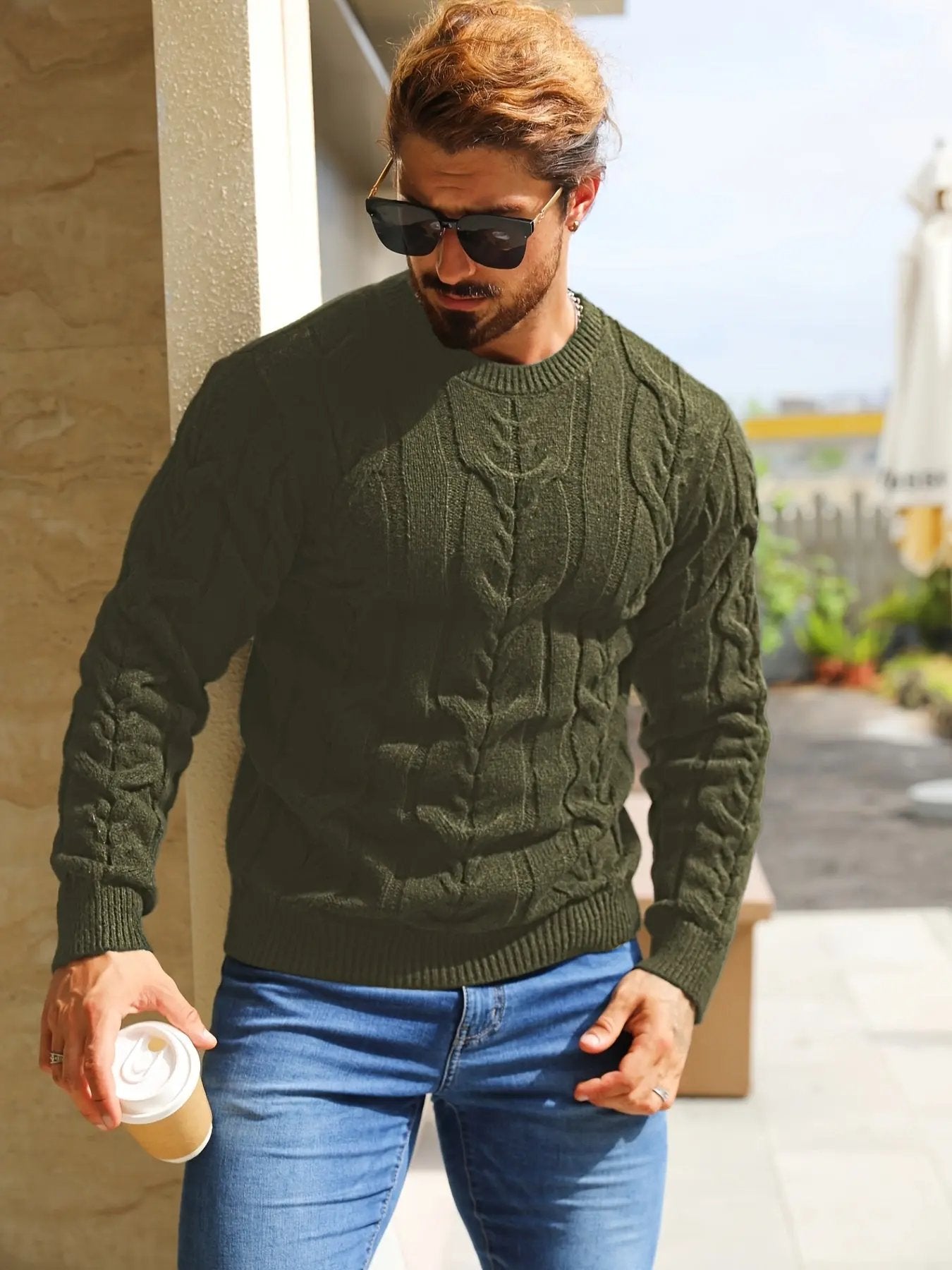 Crewneck Long Sleeve, Machine Washable H-Fit Ribbed Trim for Autumn Winter, Medium Elasticity Fabric Maximus Echo
